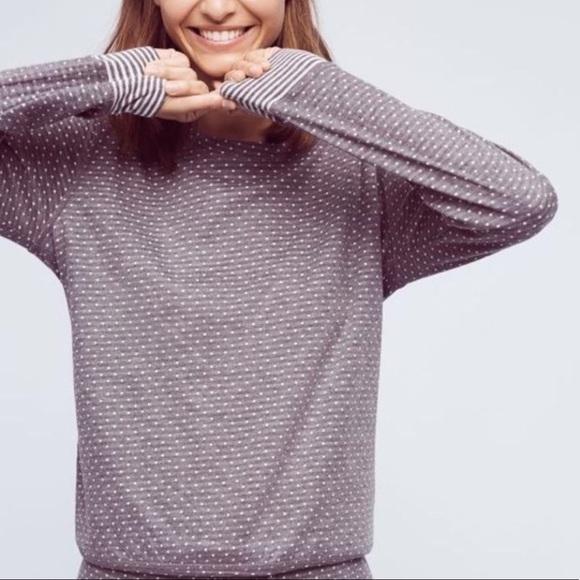 Anthropologie Tops - Anthropologie Fleur’t dotted stripe pullover M